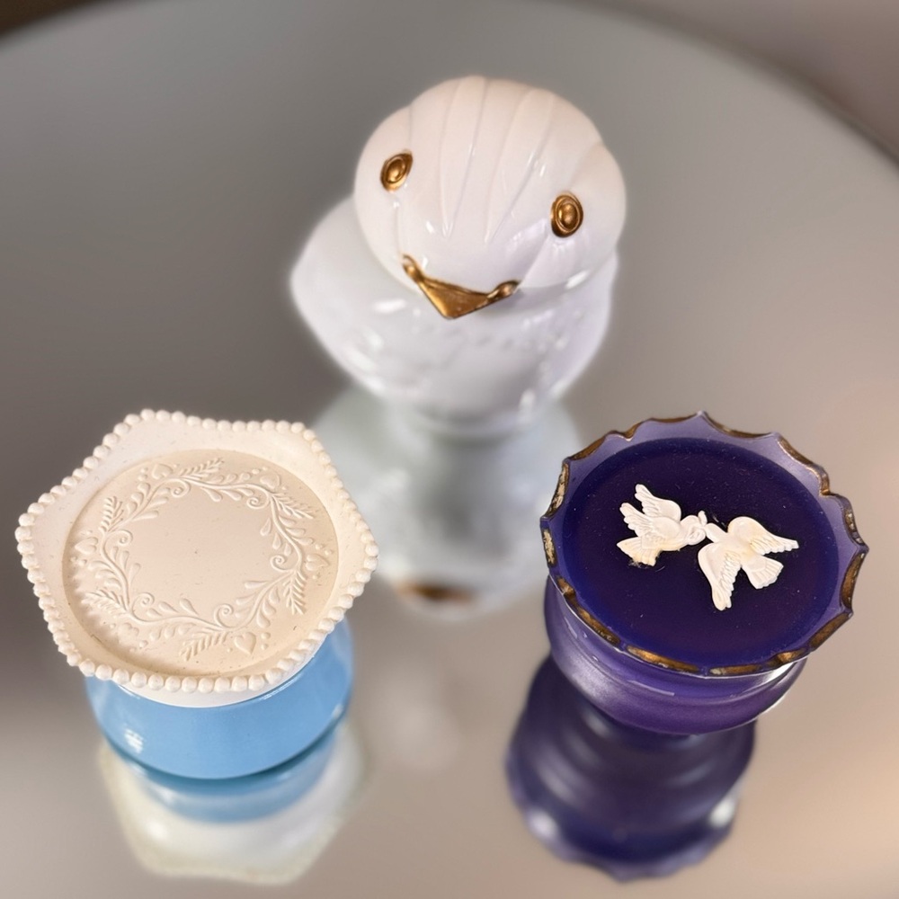 Vintage Avon Shabby Chic Mini Jars Trinket Holders